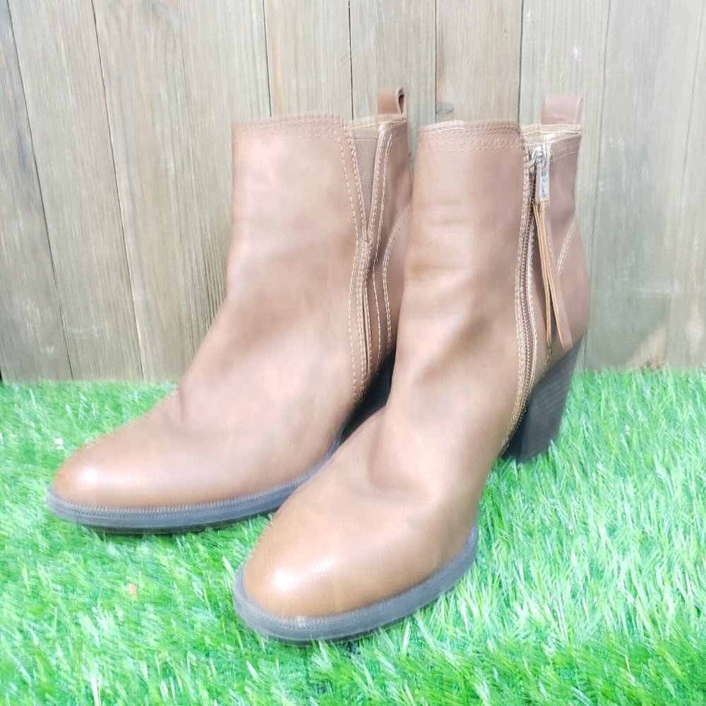 Circus By Sam Edelman Womens Side Zip Ankle Bootie Brown Leather - SIZE 7M